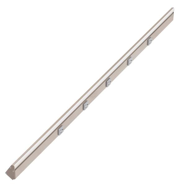 48.5" 24 watt 120 volt Natural White Satin Nickel Remote Power Series LED Lighted Power Strip